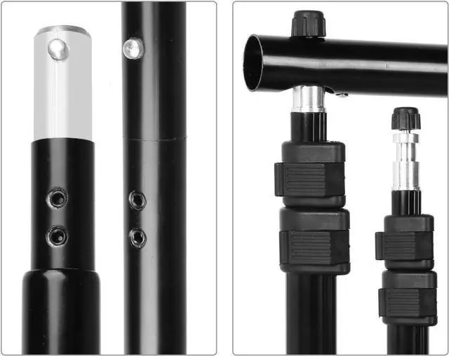 Alt view image 5 of 7 - Photo Video Studio 10 Ft Adjustable Background Stand Backdrop Support System Kit with Photography Background Holder Carry Bag