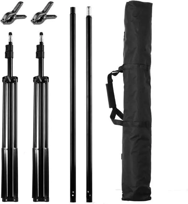 Alt view image 7 of 7 - Photo Video Studio 10 Ft Adjustable Background Stand Backdrop Support System Kit with Photography Background Holder Carry Bag