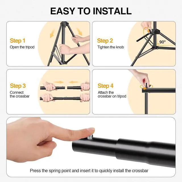 Alt view image 4 of 7 - Backdrop Stand Photo Video Studio 10 x 10FT Heavy Duty Adjustable Backdrop Stand Background Support System for Photography Parties Wedding