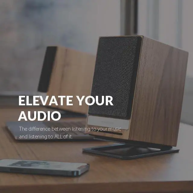 Alt view image 6 of 7 - DS1M Metal Speaker Stands Pair Desktop Speaker Stands