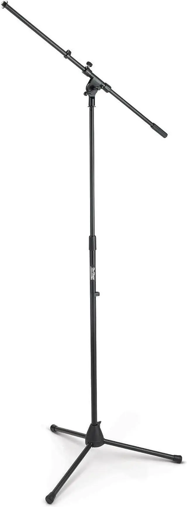 Main image of On-Stage MS7701B Euro Boom Mic Stand (For Vocal and Instrument Microphones Height-Adjustable Portable Rugged Lightweight Steel Standard Threading Folding Tripod Durable Black)