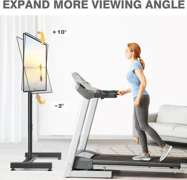 Alt view image 3 of 7 - TV Floor Stand for 13-50 inch LCD LED Flat/Curved Panel Screen TVs up to 44 lbs Height Adjustable TV Stand Mount with VESA 200x200 Portable TV Stand for Bedroom Dorm Room Office