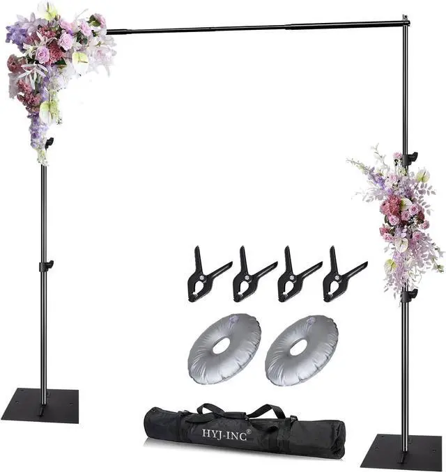 Main image of Pipe and Drape Photography Backdrop Stand Kit Adjustable Photo Background Stand 10ft x 6.5ft with Metal Base for Parties Weddings Birthday Party Events Photo Booth