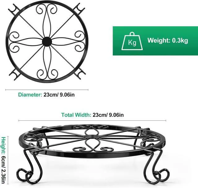 Alt view image 3 of 7 - Metal Plant Stand Indoor/Outdoor Low Corner Plant Stand Decoration Small Plant Holders for Home Anti-Rust Iron Heavy Duty Plant Holders Flower Pot Rack Display Shelf Black (3 Pack)