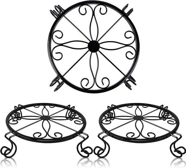 Alt view image 4 of 7 - Metal Plant Stand Indoor/Outdoor Low Corner Plant Stand Decoration Small Plant Holders for Home Anti-Rust Iron Heavy Duty Plant Holders Flower Pot Rack Display Shelf Black (3 Pack)
