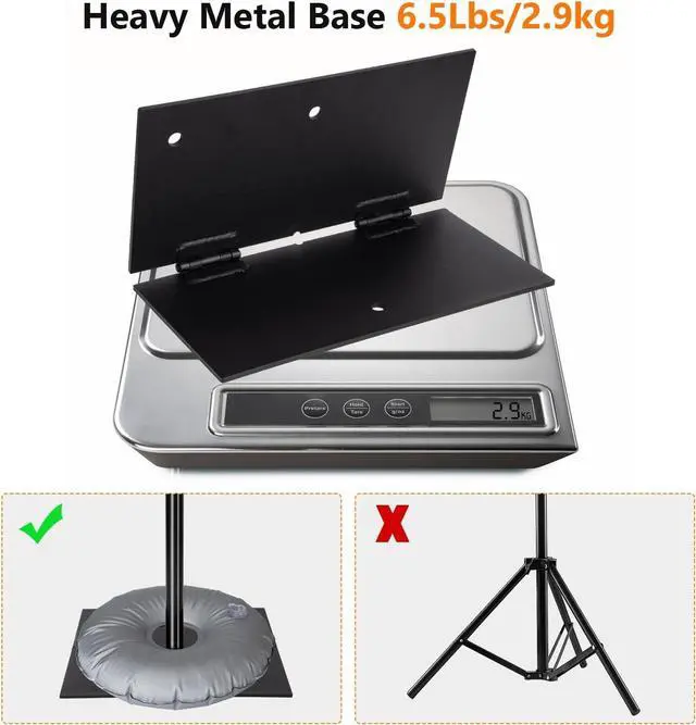 Alt view image 4 of 7 - Pipe and Drape Photography Backdrop Stand Kit Adjustable Photo Background Stand 10ft x 6.5ft with Metal Base for Parties Weddings Birthday Party Events Photo Booth