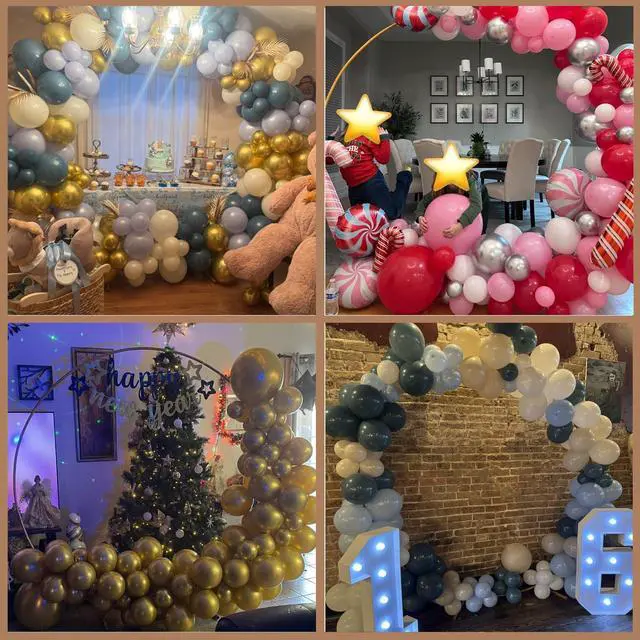 Alt view image 6 of 7 - 6.6FT Round Arch Stand kit Metal Circle Backdrop Stand Wedding Arches with Storage Bag for Gender Reveal Baby Shower Ceremony Birthday Party Decorations