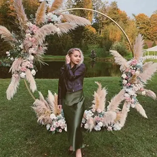 Alt view image 7 of 7 - 6.6FT Round Arch Stand kit Metal Circle Backdrop Stand Wedding Arches with Storage Bag for Gender Reveal Baby Shower Ceremony Birthday Party Decorations