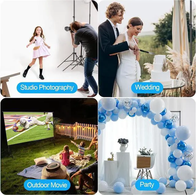 Alt view image 7 of 7 - 10 x 10 ft Photo Video Studio Heavy Duty Adjustable Backdrop Support System Kit Muslin Background Stand with Carry Bag