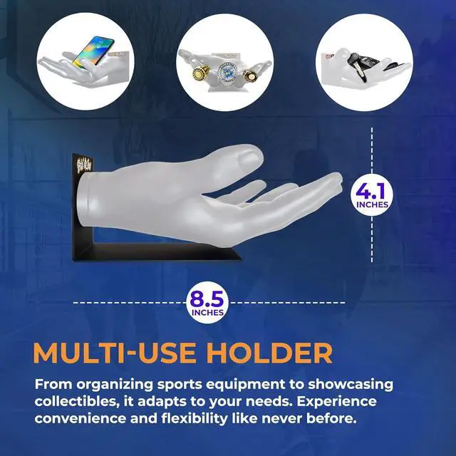 Alt view image 3 of 7 - Large Hand-Sculptured Ball Holder & Stand - Versatile Rack for Basketball Soccer or Volleyballs - Durable Sports Display Organizer Basketball Room Decor Non-Slip Table Stand for Man Cave & More