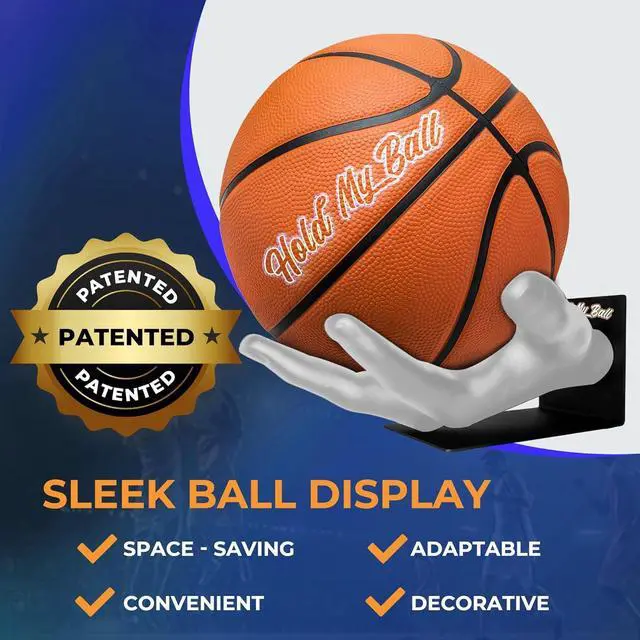 Alt view image 4 of 7 - Large Hand-Sculptured Ball Holder & Stand - Versatile Rack for Basketball Soccer or Volleyballs - Durable Sports Display Organizer Basketball Room Decor Non-Slip Table Stand for Man Cave & More