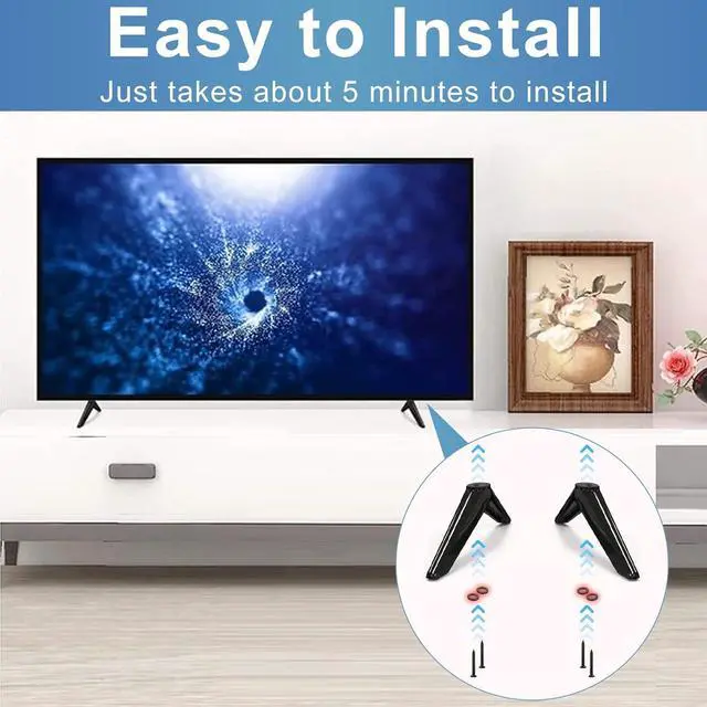 Alt view image 7 of 7 - Base Stand for TCL Smart Tv - Legs for TCL  TV 28in 32in 40in 43in 49in 50in 55in 60in 65in 32S305 32S301 32S303 40S355 40S325 43S425 43S431 50S431 50S435 55S455 65S433 65S555 with Screws