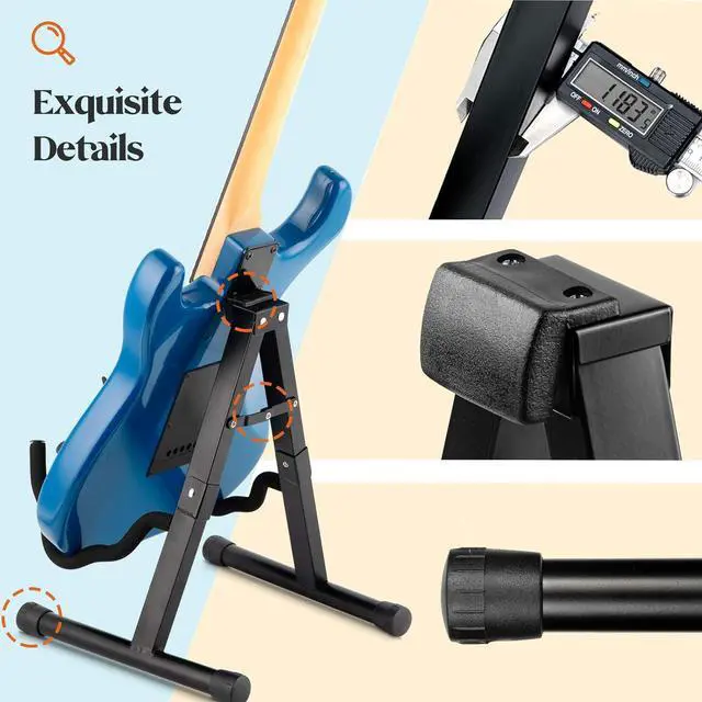 Alt view image 5 of 7 - Guitar Stand Folding A frame Floor Universal Metal for Acoustic Classical Electric Bass Guitars Banjo Ukulele Portable CY0251