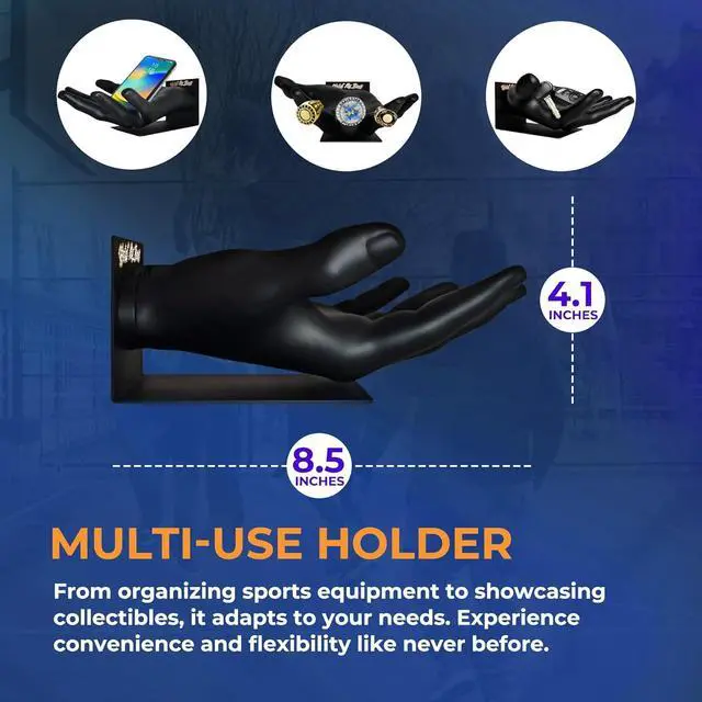 Alt view image 3 of 7 - Large Hand-Sculptured Ball Holder & Stand - Versatile Rack for Basketball Soccer or Volleyballs - Durable Sports Display Organizer Basketball Room Decor Non-Slip Table Stand for Man Cave & More