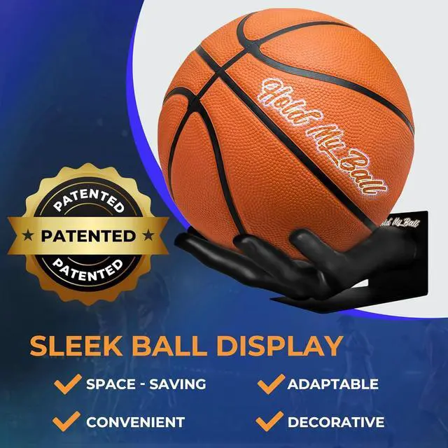Alt view image 4 of 7 - Large Hand-Sculptured Ball Holder & Stand - Versatile Rack for Basketball Soccer or Volleyballs - Durable Sports Display Organizer Basketball Room Decor Non-Slip Table Stand for Man Cave & More
