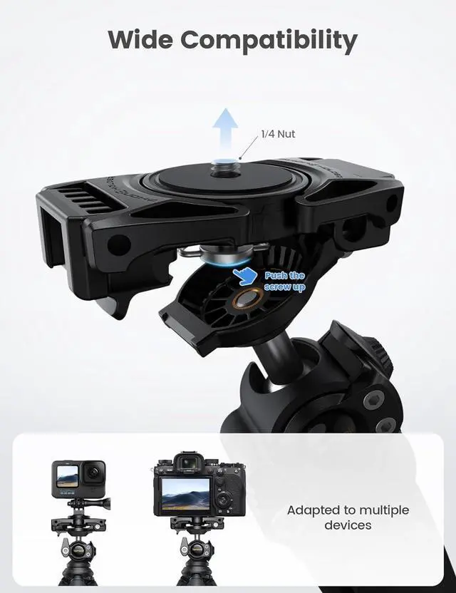 Alt view image 2 of 6 - Tripod for Camera - 3 in 1 Flexible Tripod for iPhone with Wireless Remote - iPhone Tripod Stand for Video Recording Vlogging Compatible with iPhone  Go Pro Small Digital Camera