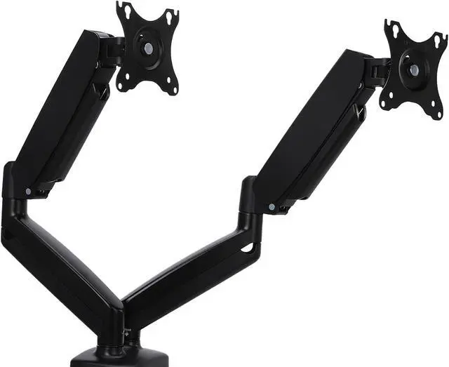Main image of Dual Monitor Desk Mount for 2 Monitors Max 32 inch Screen Gas Spring Arm Stand with Clamp/Grommet Mounting Base VESA 75x75mm & 100x100mm Mounts Fit 4.4-17.6lbs Computer Black