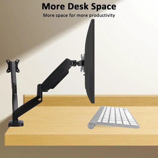 Alt view image 5 of 6 - Dual Monitor Desk Mount for 2 Monitors Max 32 inch Screen Gas Spring Arm Stand with Clamp/Grommet Mounting Base VESA 75x75mm & 100x100mm Mounts Fit 4.4-17.6lbs Computer Black