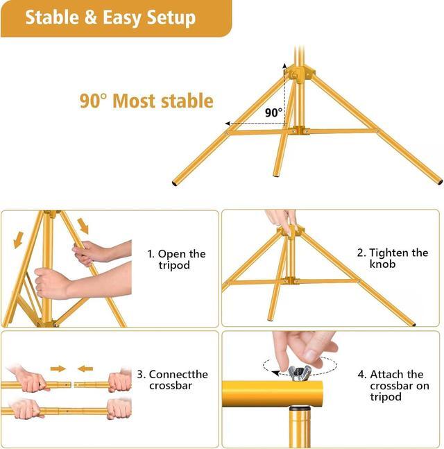 Alt view image 4 of 7 - 10ft x 7ft - Titanium Gold Adjustable Photography Backdrop Support System Photo Video Studio Background Stand Kit with Carry Bag for Portrait & Studio Photography