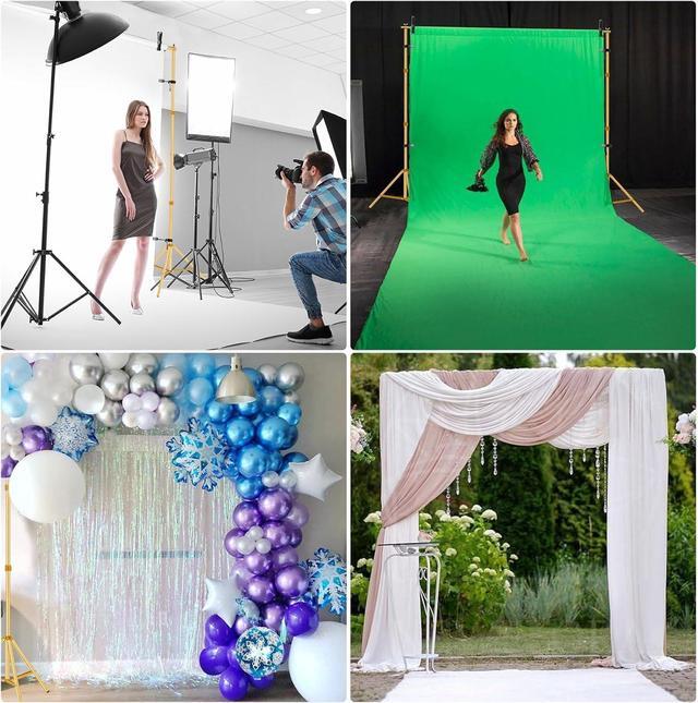 Alt view image 6 of 7 - 10ft x 7ft - Titanium Gold Adjustable Photography Backdrop Support System Photo Video Studio Background Stand Kit with Carry Bag for Portrait & Studio Photography