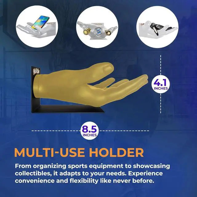 Alt view image 3 of 7 - Large Hand-Sculptured Ball Holder & Stand - Versatile Rack for Basketball Soccer or Volleyballs - Durable Sports Display Organizer Basketball Room Decor Non-Slip Table Stand for Man Cave & More