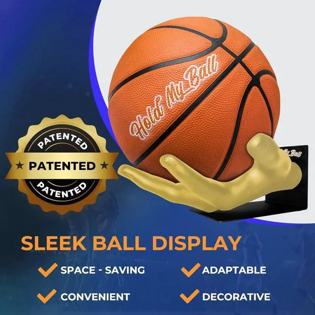 Alt view image 4 of 7 - Large Hand-Sculptured Ball Holder & Stand - Versatile Rack for Basketball Soccer or Volleyballs - Durable Sports Display Organizer Basketball Room Decor Non-Slip Table Stand for Man Cave & More