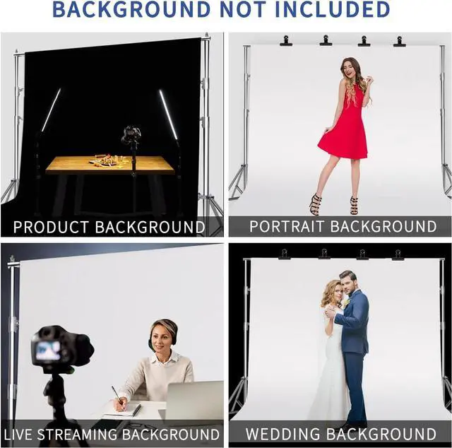 Alt view image 5 of 6 - 8.5 * 10 FT Stainless Steel Backdrop Stand Photo Video Adjustable Background Support System Stand Kit with Carry Bag for Parties Wedding Photography Studio