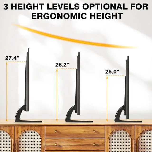 Alt view image 6 of 7 - TAVR Universal Table Top TV Stand Base TV Legs for Most 22 32 37 40 42 47 50 55 65 LCD LED Plasma Flat Screen TVs Height Adjustable Leg TV Replacement Stand Holds up to 88 lbs Max VESA 800x500 mm