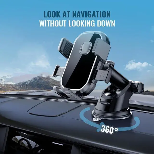 Alt view image 3 of 7 - Upgraded 3-in-1 Phone Holders for Your Car Heavy-Duty Car Phone Mount for Dashboard Windshield & Vent Universal Cell Phone Holder for iPhone & Android