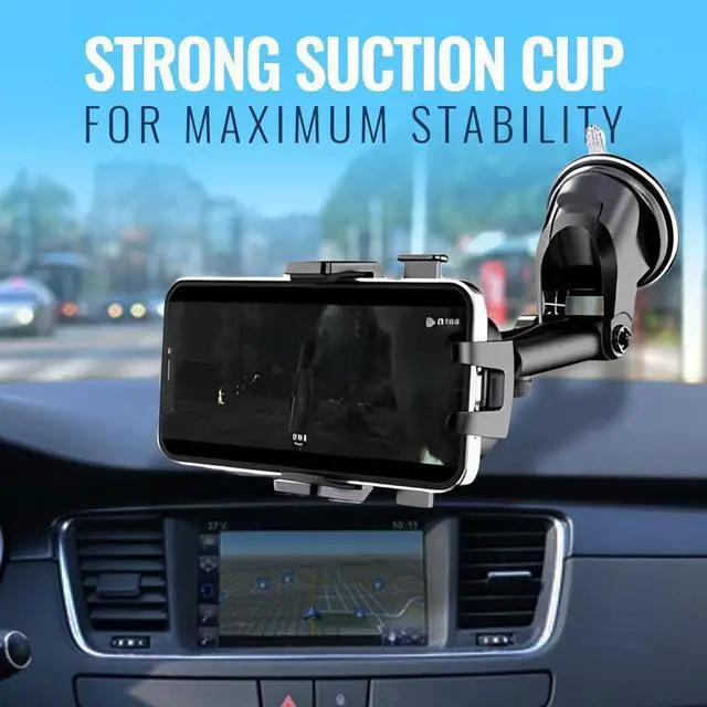 Alt view image 4 of 7 - Upgraded 3-in-1 Phone Holders for Your Car Heavy-Duty Car Phone Mount for Dashboard Windshield & Vent Universal Cell Phone Holder for iPhone & Android
