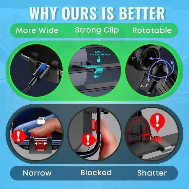 Alt view image 5 of 7 - Upgraded 3-in-1 Phone Holders for Your Car Heavy-Duty Car Phone Mount for Dashboard Windshield & Vent Universal Cell Phone Holder for iPhone & Android