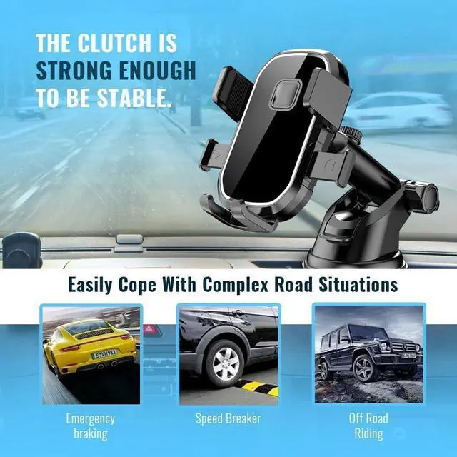 Alt view image 6 of 7 - Upgraded 3-in-1 Phone Holders for Your Car Heavy-Duty Car Phone Mount for Dashboard Windshield & Vent Universal Cell Phone Holder for iPhone & Android