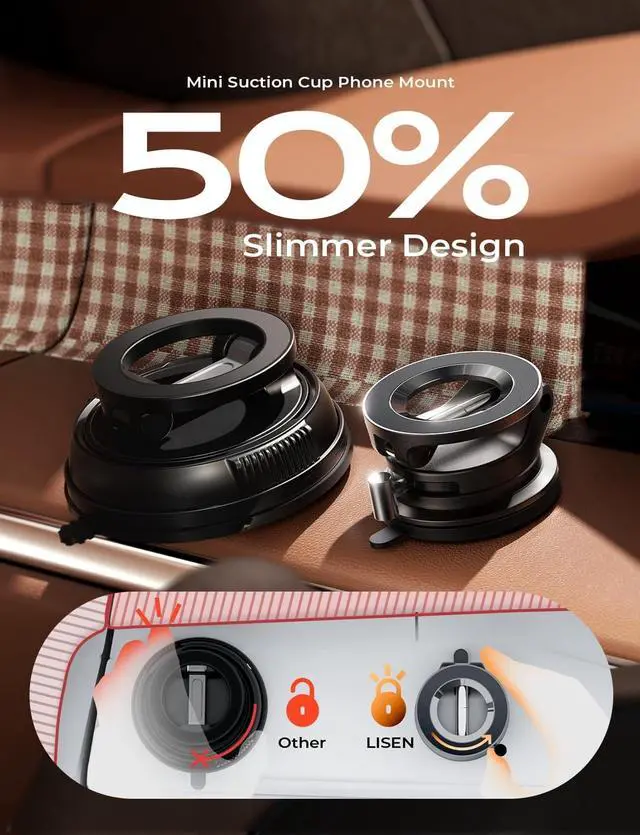 Alt view image 5 of 7 - Suction Cup Phone Mount Vacuum Magnetic Phone Holder 360° Adjustable for MagSafe Car Holder Foldable Suction Phone Mount for Car Truck Boat Vacuum Magnetic Phone Stand for iPhone 16 Pro Max