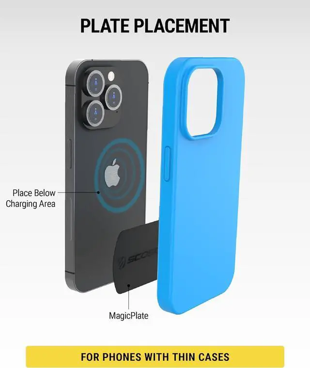 Alt view image 2 of 7 - MAGRKI MagicMount Replacement Metal Plate Kit for Phone Metal Plates for Magnetic Mount Cell Phone Holder for Car Universal with All Devices and Phone Case Black