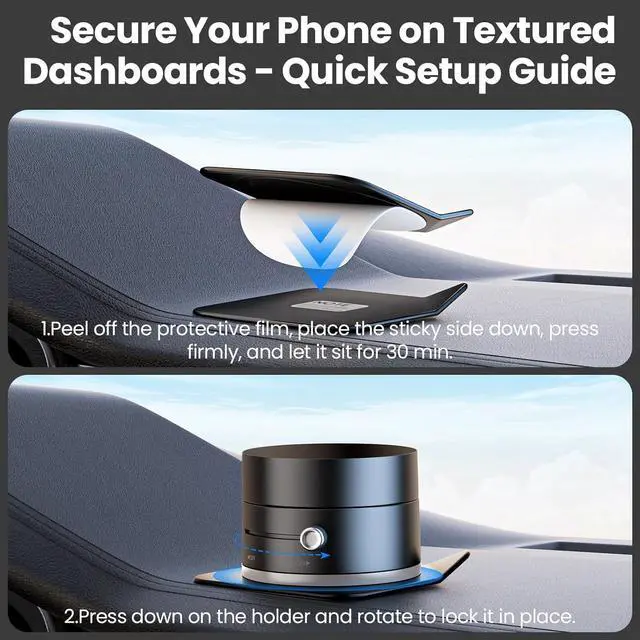 Alt view image 5 of 7 - Vacuum Magnetic Phone Holder Suction Cup Phone Stand for Your Car [One-Key Vacuum Evacuation][96 lbs Strong Suction][N54-4lbs Magnetic] [Adjustable at Any Angle]Black