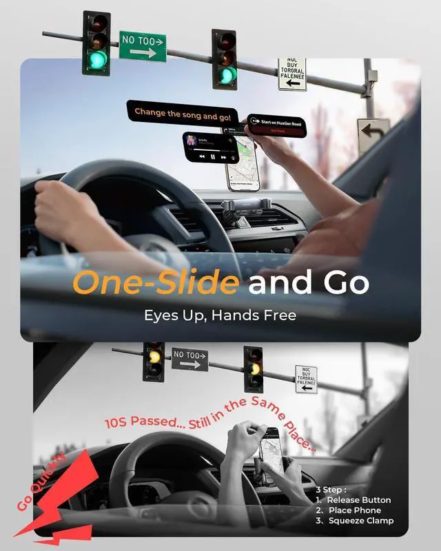 Alt view image 3 of 7 - AINOPE Car Phone Holders for Your Car [Ultra Convenient] Air Vent Phone Mount [Upgrade Clamp] Cell Phone Holder Car Interior Accessories Women for iPhone 16 Pro Max 15 Samsung S25 Honda Toyota Mazda