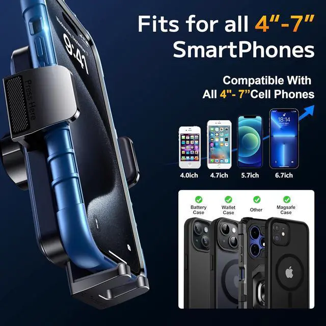 Alt view image 7 of 7 - Phone Holders for your Car [Long Flexible Neck] Car Phone Mount [Anti-Shake Stabilizer] Cell Phone Holder Car for Dashboard Windshield Automotive Accessories Fit for iPhone Android Smartphone