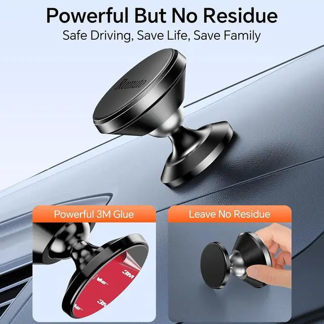 Alt view image 2 of 7 - 2-Pack  Magnetic Phone Holder for Car DashboardStrong MagnetiPhone Magnetic Phone Mount for Car Phone Holder 4 Metal PlateCell Phone Holders for Your Car Mount for iPhone 16 Pro Max 15 14 13 12