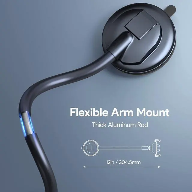 Alt view image 3 of 4 - Phone Mount for Car Holder 6.2IN Windshield Dashboard Mount [Washable Strong Suction Cup] Cell Phone Holder Car Mounts for All iPhone Android Smartphone Grey