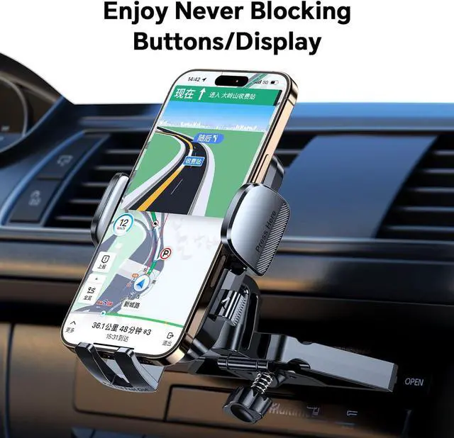 Alt view image 3 of 7 - CD Phone Holder for Car Ultra Sturdy CD Slot & Air VentCD Player Phone Mount for Car CD SlotHands FreeCell Phones Holders for Your Car Accessories for iPhone 16 15 14  All Phones