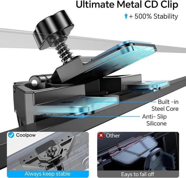 Alt view image 6 of 7 - CD Phone Holder for Car Ultra Sturdy CD Slot & Air VentCD Player Phone Mount for Car CD SlotHands FreeCell Phones Holders for Your Car Accessories for iPhone 16 15 14  All Phones