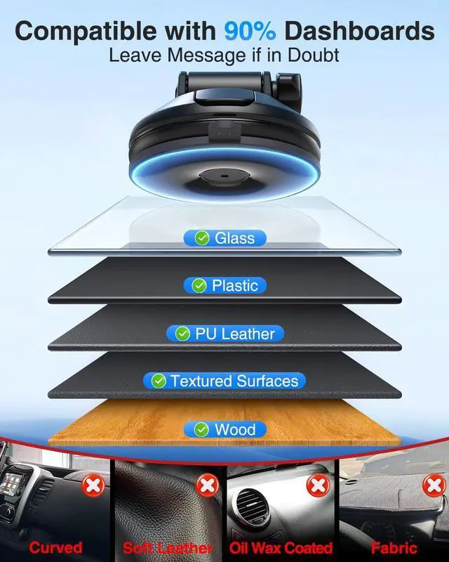 Alt view image 7 of 7 - [Military-Grade]for MagSafe Car Mount [2025 Upgraded Strongest Magnets] Magnetic Phone Holder Suction Cell Stand for Dashboard Windshield Vent Truck Cradle for iPhone 16 15 14 13 12 11 Android