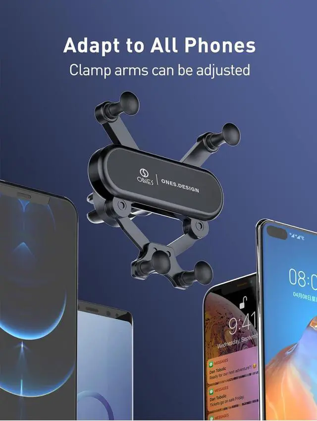 Alt view image 7 of 7 - Gravity Mechanical Car Mount · Air Vent Type · Mini Size [Auto Lock] Hand Operation [Easy Installation] [Stable] [Angle Adjust] [Silicone Protect] Mobile Phone Holder for All Cars  Phones