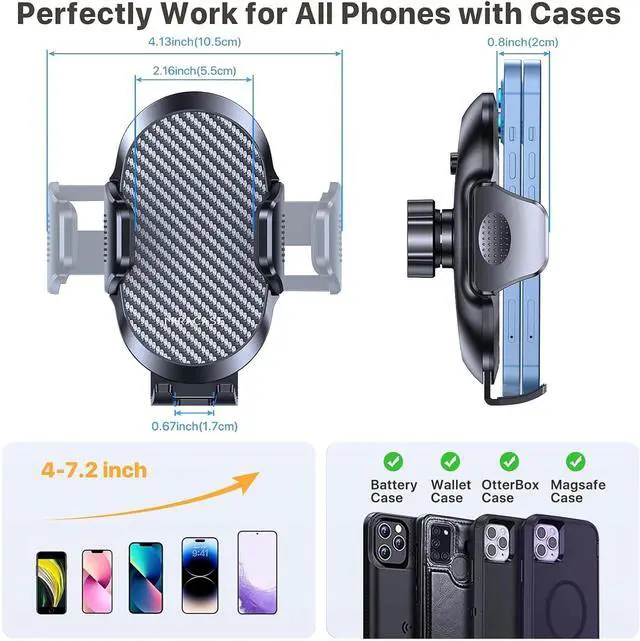 Alt view image 3 of 6 - 2025 Upgraded Universal Cup Phone Holder for Car [Rotatable & Adjustable] Long Neck Car Cup Holder Phone Mount Compatible with iPhone  Google & More Smartphones