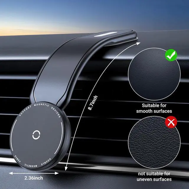 Alt view image 3 of 7 - Magnetic Car Phone Holder Bendable Aluminum Arm Car Magnet Phone Mount18 Strong Magnets Magnetic Phone Holder for Car Dashboard/Windshield Compatible with iPhone 16 15 14 13 12 Series