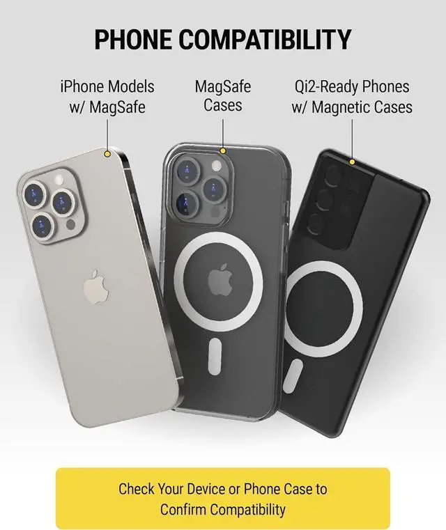 Alt view image 5 of 5 - Qi2 Wireless MagSafe Car Mount Charger 15W Magnetic Cell Phone Holder for Car with AMPS Mounting Plate for ProClip Vehicle Specific Mount Bases Compatible with iPhone  (Base Required)
