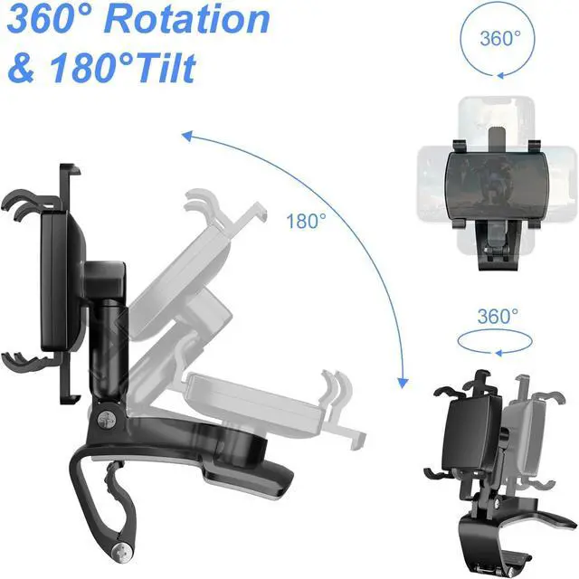 Alt view image 3 of 7 - Car Phone Holder Car Phone Holder Mount for Dashboard Multi-Function One-Hand Operation Clip-on Smartphone Holder Compatible with 4.3-7.6 Inch Smartphones Suitable for Thick Cases