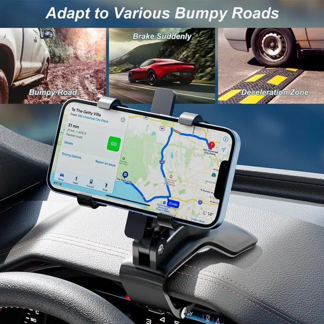 Alt view image 6 of 7 - Car Phone Holder Car Phone Holder Mount for Dashboard Multi-Function One-Hand Operation Clip-on Smartphone Holder Compatible with 4.3-7.6 Inch Smartphones Suitable for Thick Cases