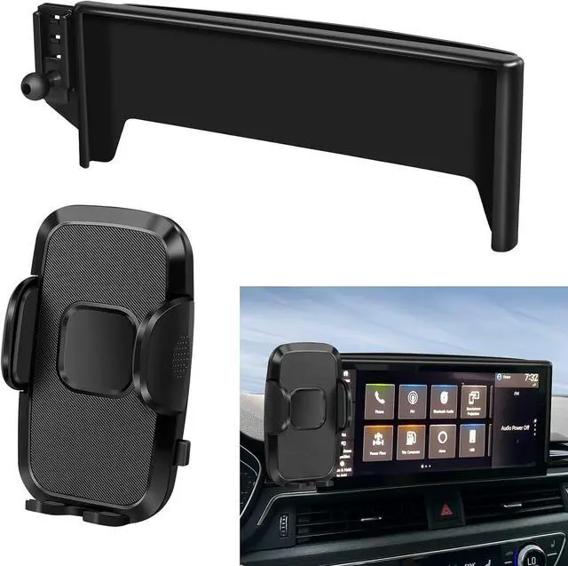 Main image of peleus Car Phone Holder for Audi A4 2020+ A5 2020+ Q5 2021+ Car Phone Mount for Audi A4 with 10.1-Inch Screen Fit for Most Smartphones Cell Phone Automobile Cradles Hands-Free 360 Degree Rotation