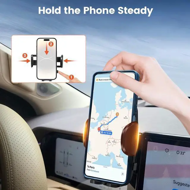 Alt view image 7 of 7 - peleus Car Phone Holder for Audi A4 2020+ A5 2020+ Q5 2021+ Car Phone Mount for Audi A4 with 10.1-Inch Screen Fit for Most Smartphones Cell Phone Automobile Cradles Hands-Free 360 Degree Rotation